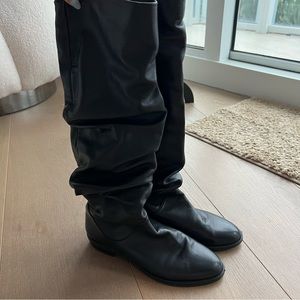 Stuart Weitzman Women's Nappa Leather Knee High Boots in Black | US 7